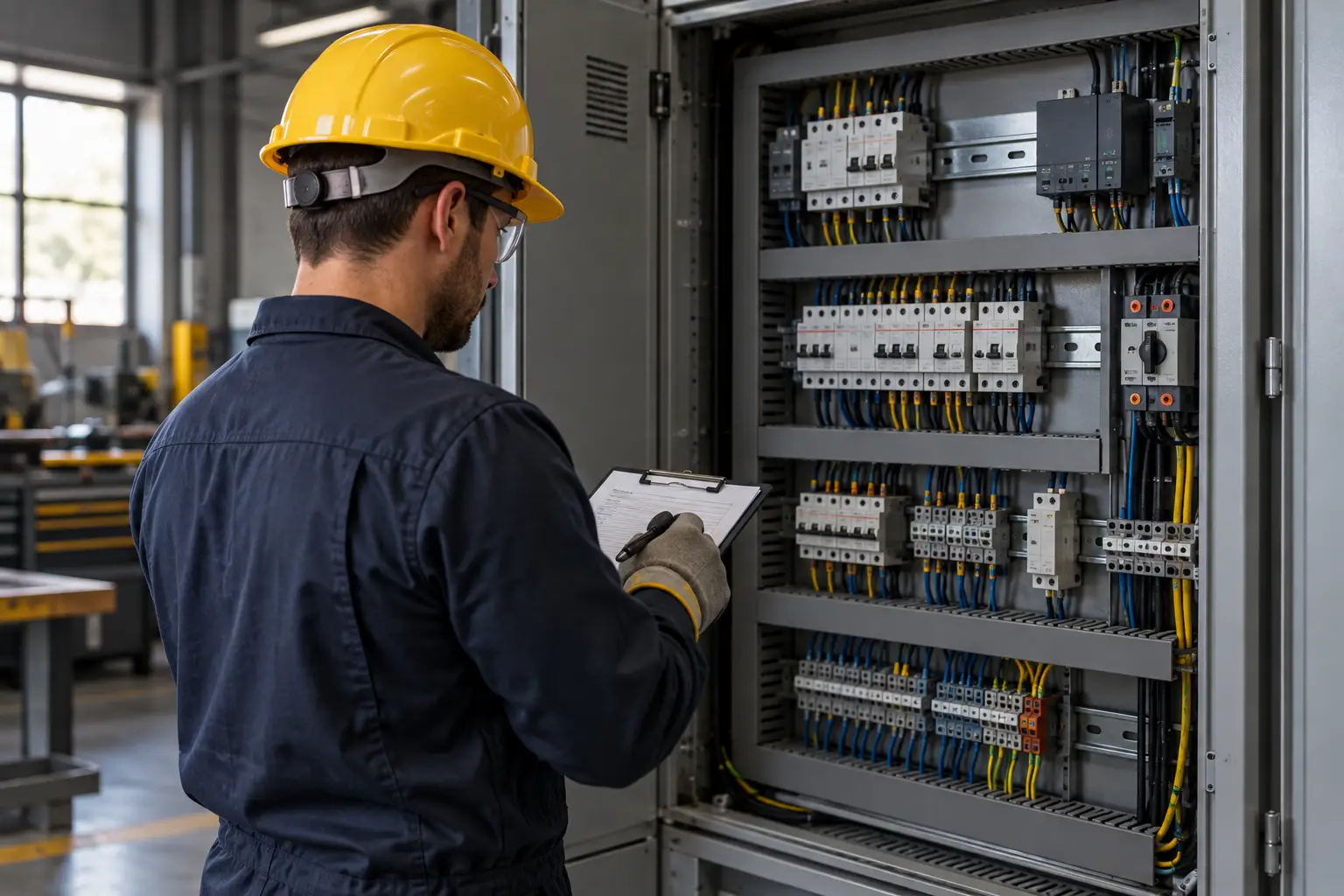Imagen ilustrativa de inspección de un tablero eléctrico industrial
